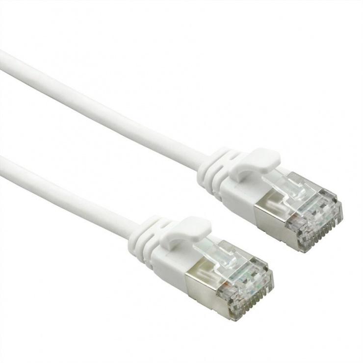 Cablu Roline CAT 7 Slim Alb 0.5m RJ45