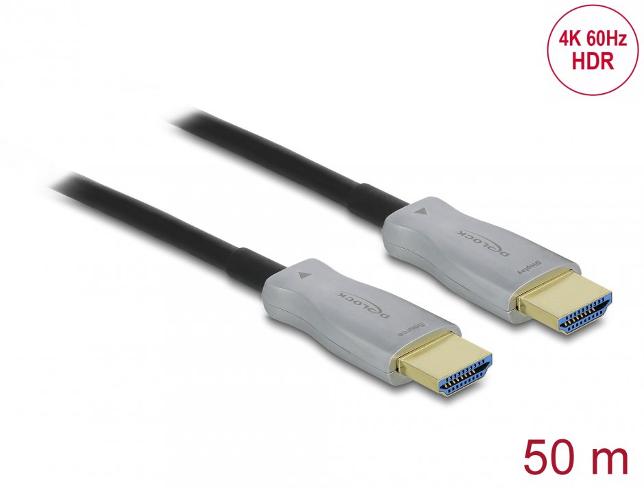 Cablu Optic HDMI Delock 4K 50m, Activ