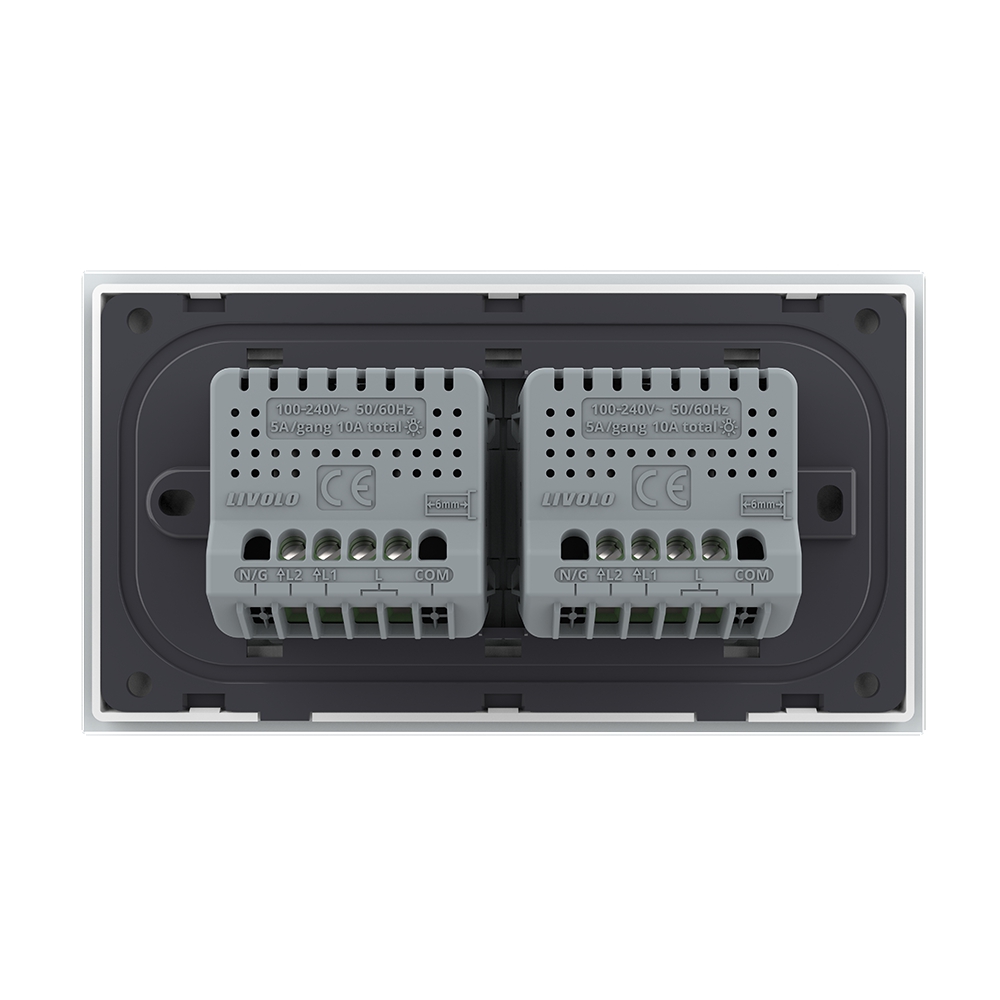 Intrerupator Touch Dublu Livolo, Sticla, 4M - imagine 4