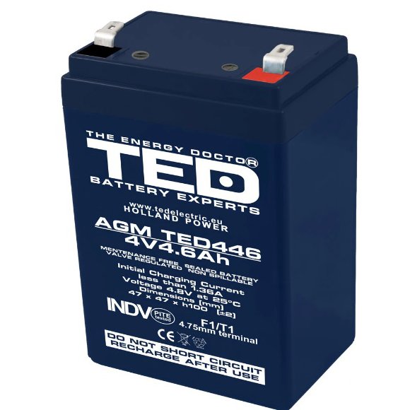 Acumulator AGM 4V 4.6Ah Ted Electric