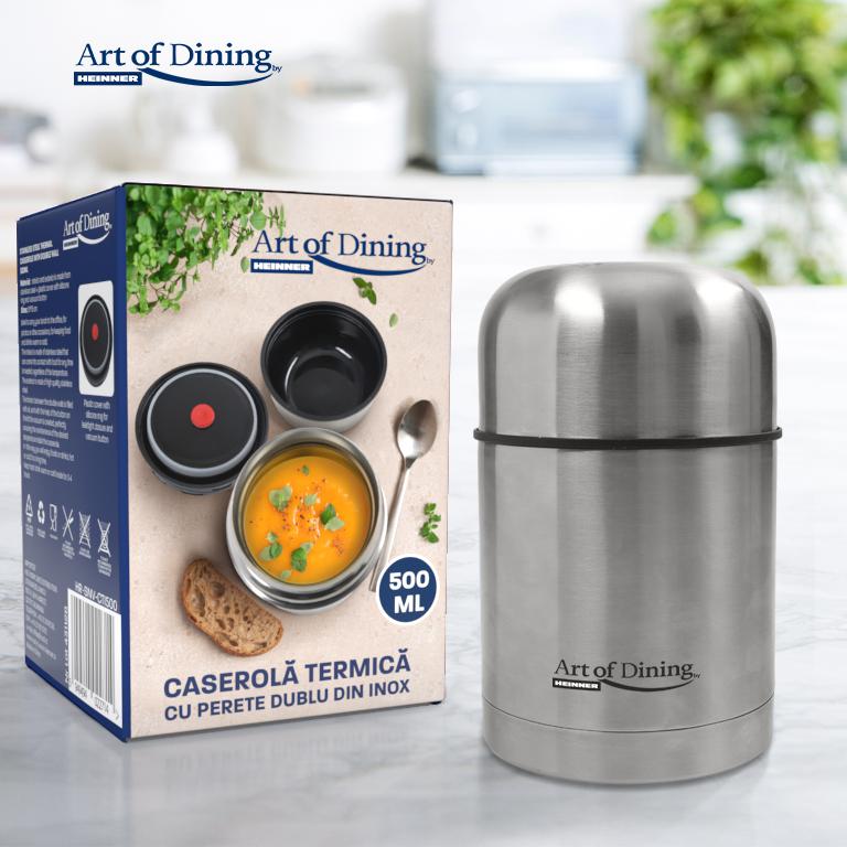 Caserolă Termică Heinner 500ml Inox - Păstrează Temperatura - imagine 4