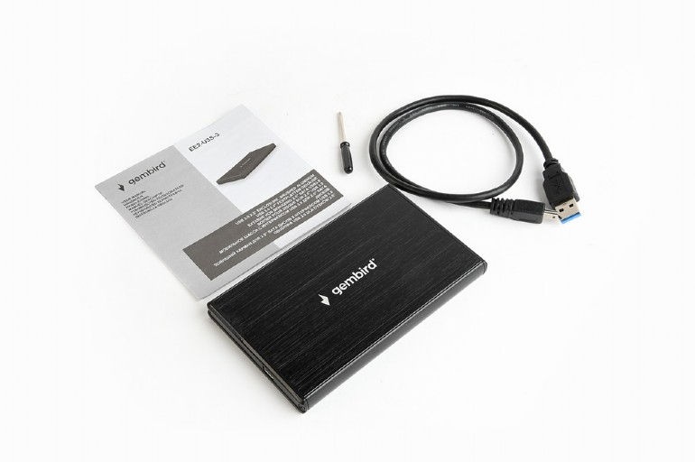Rack Extern HDD/SSD 2.5" Gembird USB 3.0 Aluminiu Negru - imagine 2
