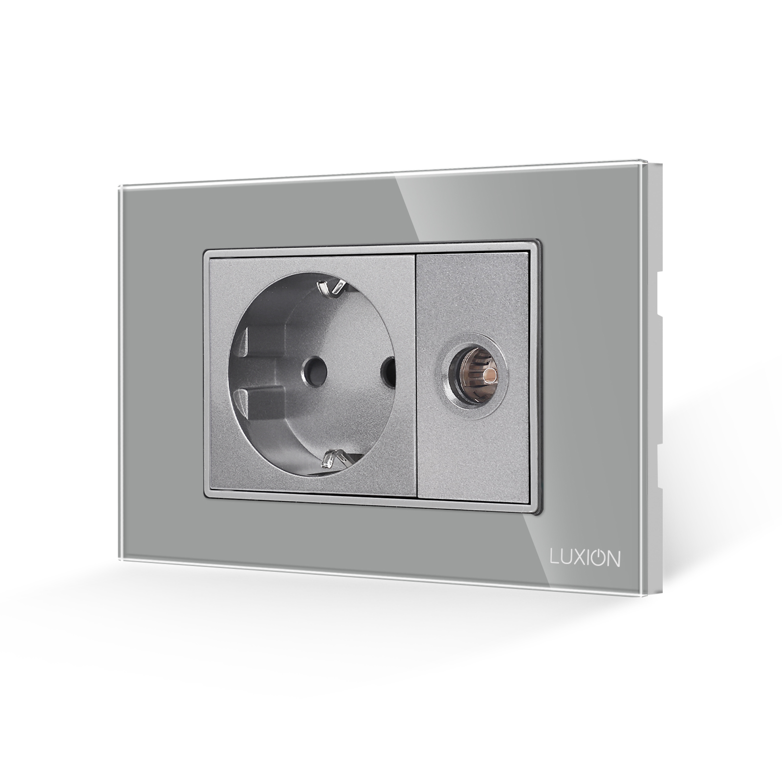 Priza Schuko + Priza TV cu Rama din Sticla LUXION, 3M - imagine 12