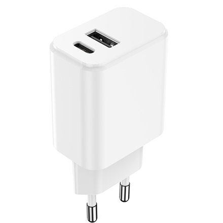 Încărcător rețea Setty 20W USB-C + USB-A, încărcare rapidă
