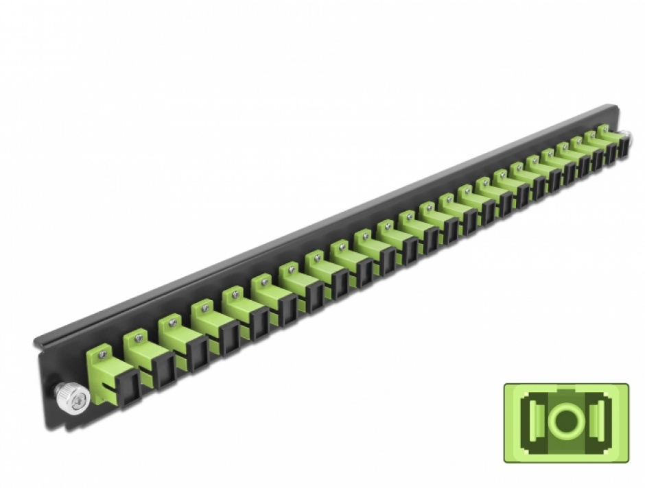 Panou 19" Delock 24 porturi SC Simplex OM5 Limegreen