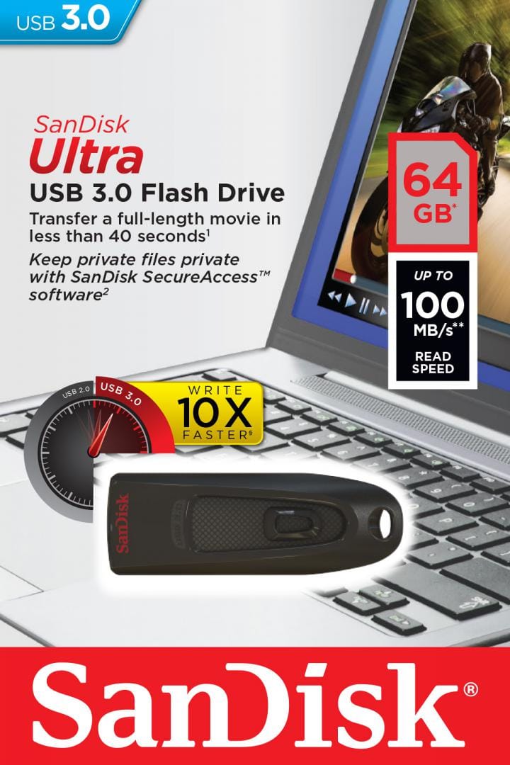 Memorie USB SanDisk Ultra 64GB USB 3.0 - Transfer Rapid - imagine 3