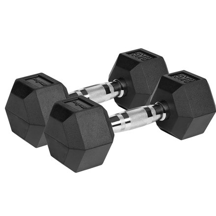 Set 2 gantere 8 kg HEX fontă cauciucată Rebel Active