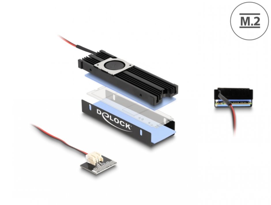 Delock 18451: Heat Sink M.2 2280 cu Ventilator Activ