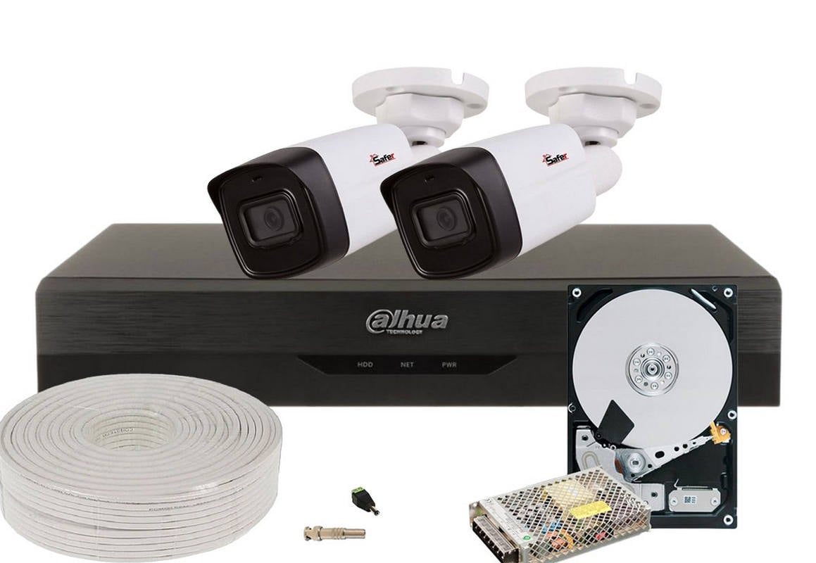 Kit 2 Camere Supraveghere Dahua 2K+AI | 5MP