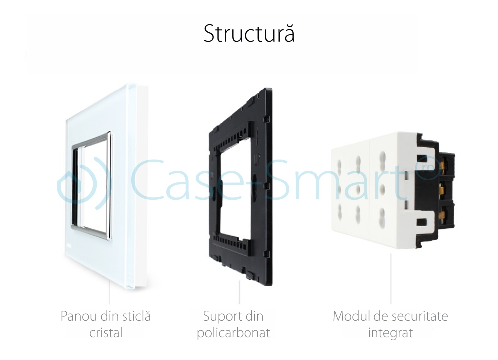 Priză Triplă Italiană Livolo cu Ramă Sticlă - imagine 5