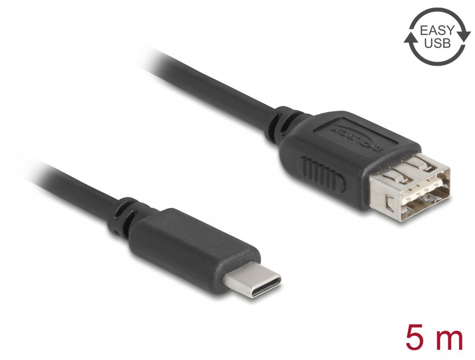Cablu USB-C la USB-A Easy 5m Delock