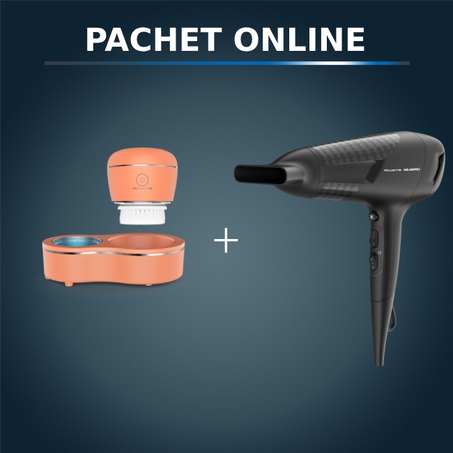 Pachet Rowenta: Curățare facială & Uscător păr