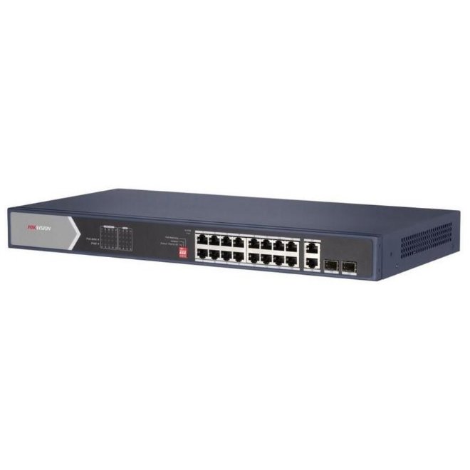 Switch Hikvision 16 Porturi PoE Gigabit + 2xFibră