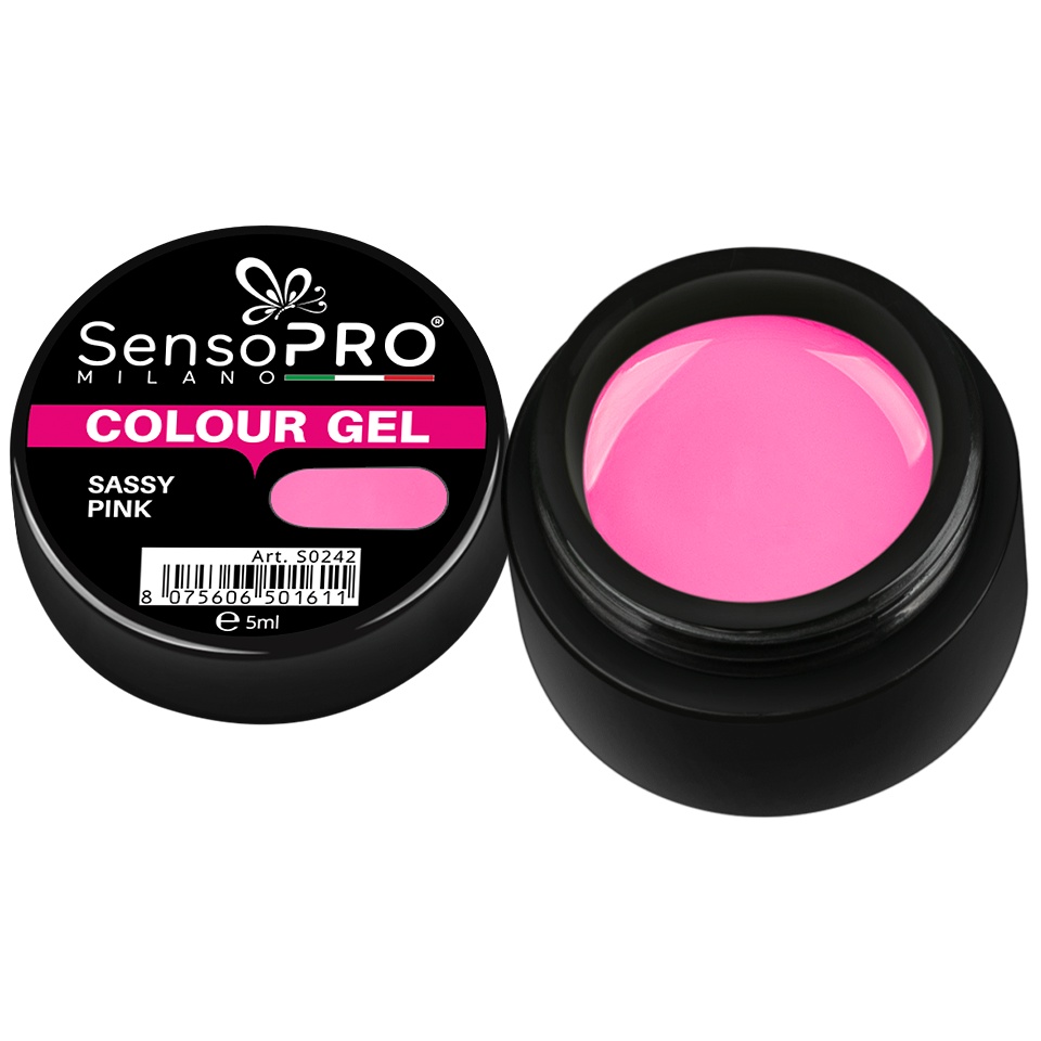 Gel UV Colorat Sassy Pink 5ml SensoPRO Milano