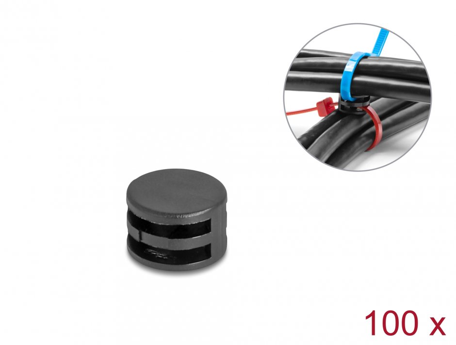 Set 100 Cuple Bride Delock 18913, Rotire 90°, Negru