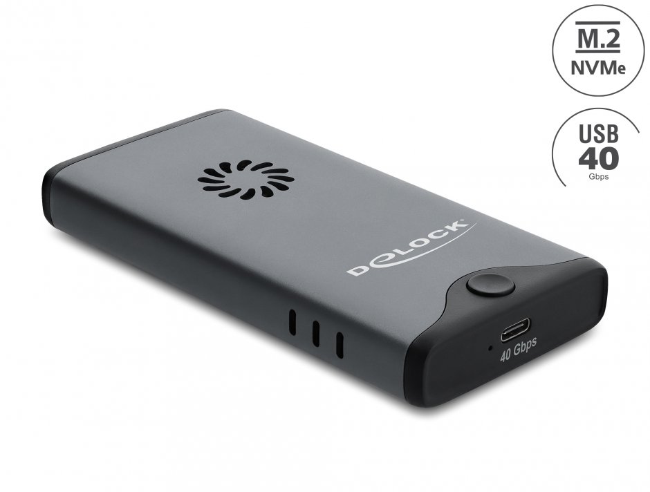 Rack extern Delock M.2 NVMe USB-C 40 Gbps cu ventilator