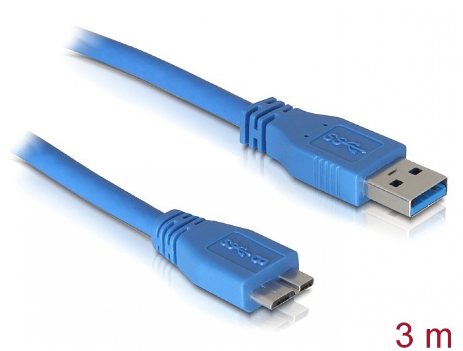 Cablu USB 3.0 Micro-B Delock 3m, Albastru