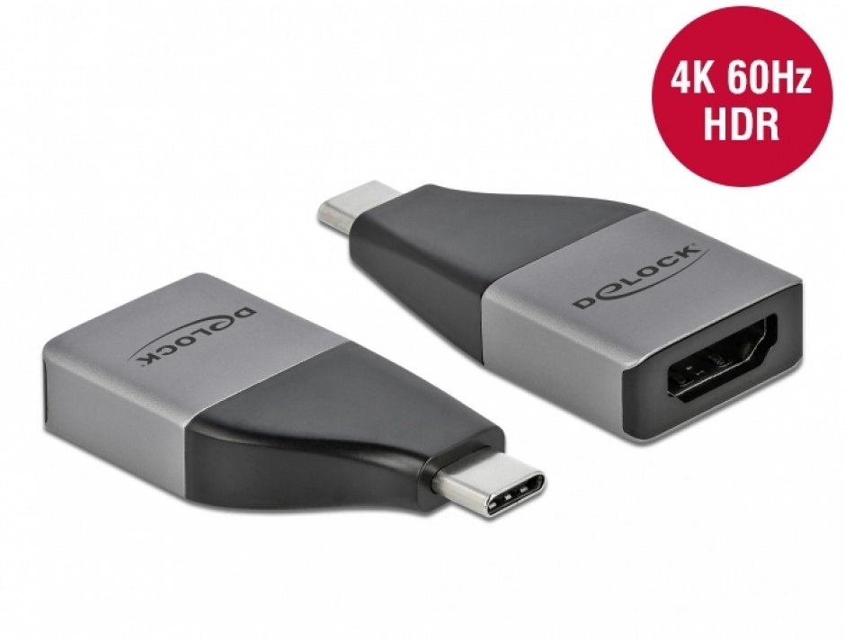 Adaptor USB-C la HDMI 4K Delock - imagine 1