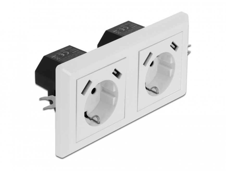 Priză Dublă Delock cu 4x USB, 2.8A
