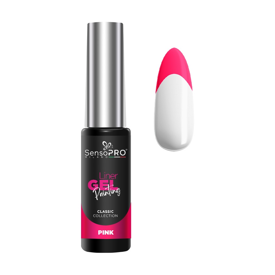 Liner Gel UV SensoPRO Pink 8ml cu Pensulă Fină
