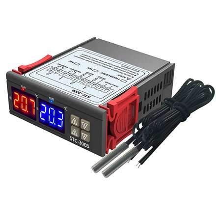 Termostat dublu LCD STC-3008, 230V, 2 sonde externe Oem4