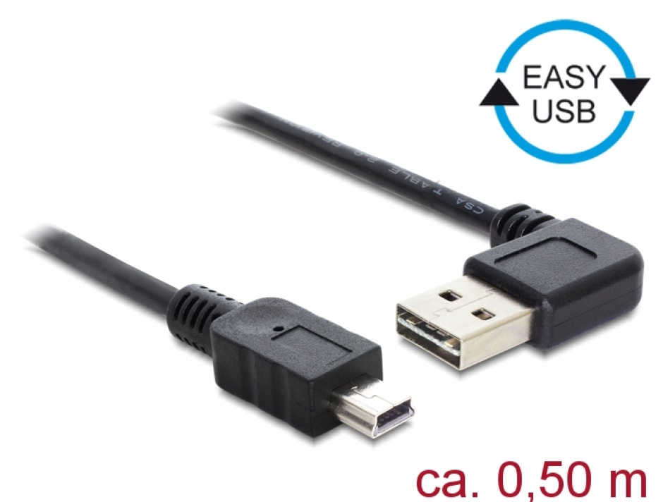 Cablu USB Delock 2.0 Easy-Connect 0.5m