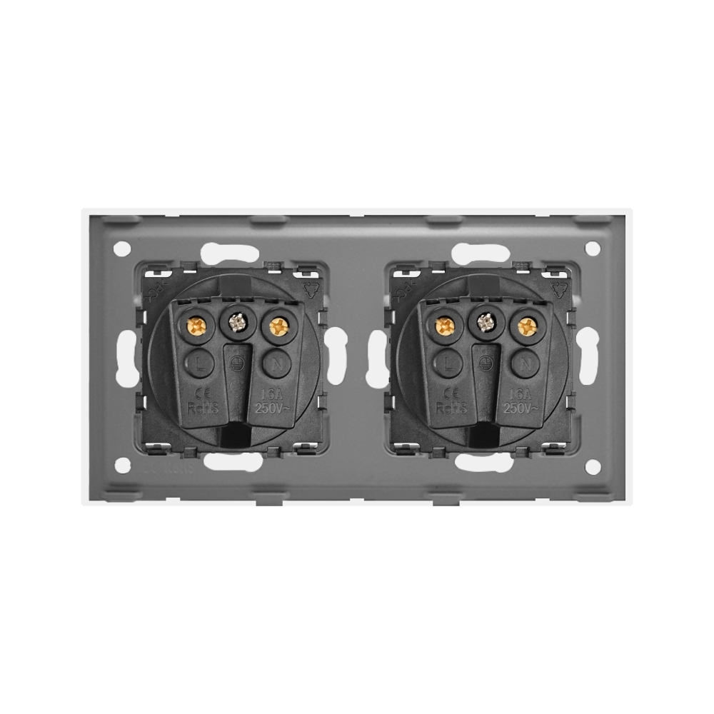 Priza Dubla LUXION, Rama Aluminiu, IP45, Protectie Copii - imagine 12