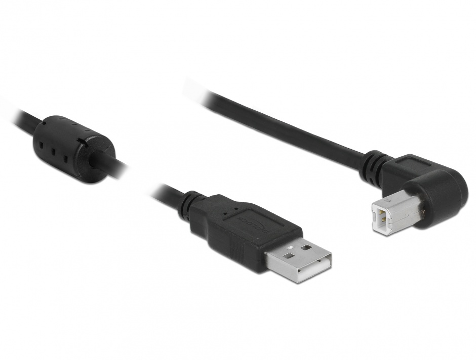 Cablu USB 2.0 Delock 1m, Unghi 90°