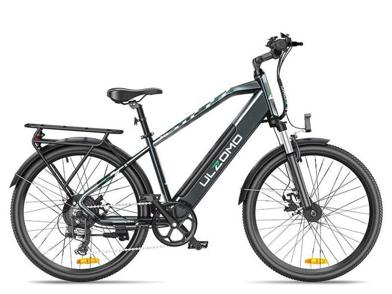 Ulzomo ULZM26-GRAY - Bicicletă Electrică 100km