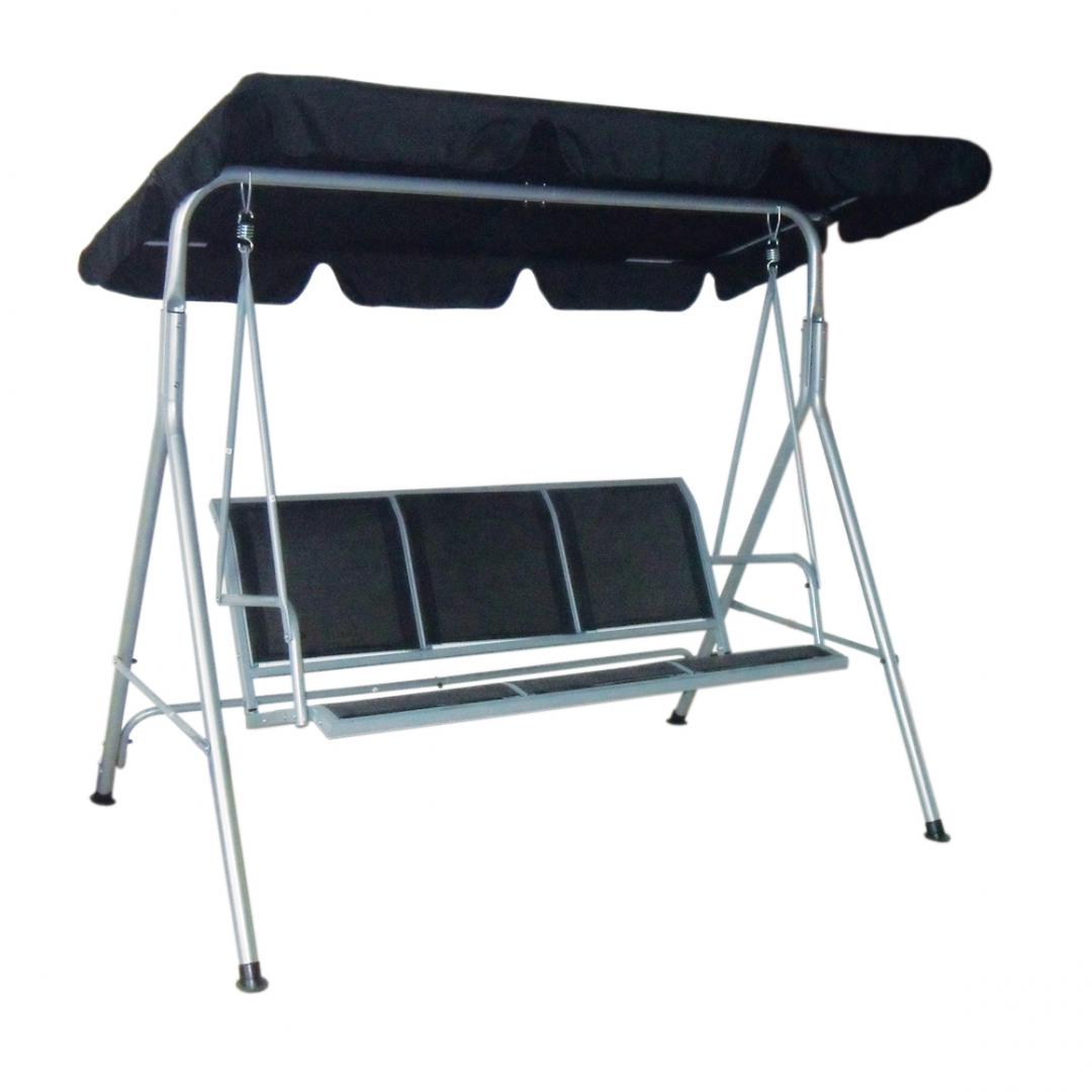 Balansoar 3 Locuri Negru 175x112cm - Relaxare în Grădină