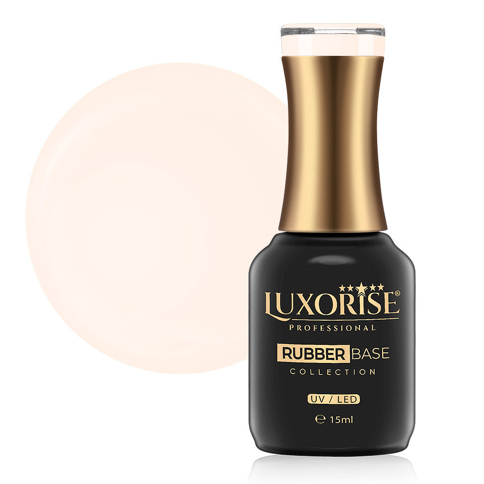Rubber Base Luxorise Milky Peach 15ml | Întărește Unghiile