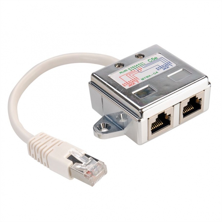Adaptor RJ45 Y Splitter Ecranat Cat 5e Value