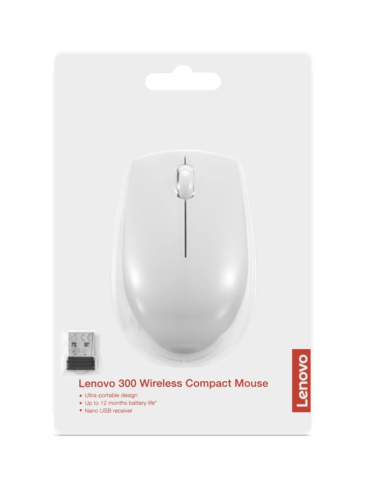 Mouse Wireless Lenovo 300 - 1000 DPI, Ergonomic, Gri - imagine 8