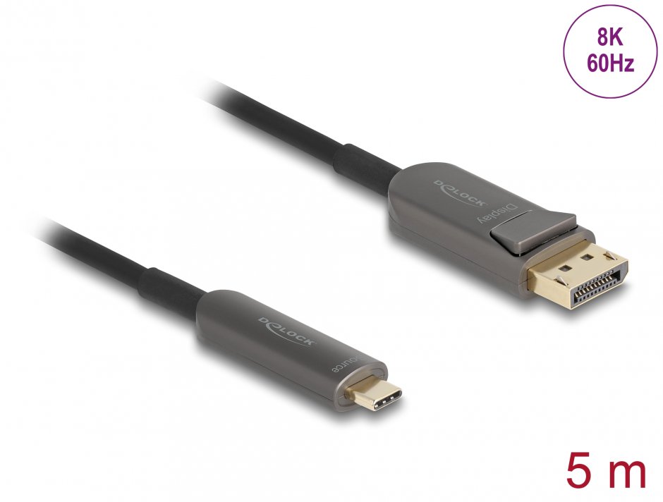 Cablu Optic USB-C la DP 8K 5m Delock