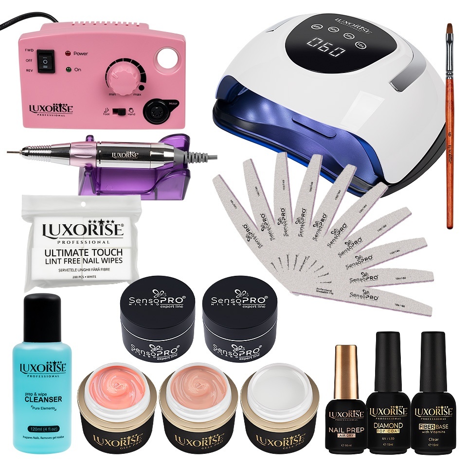Kit Unghii False PRO102 Gel & Freza Luxorise - imagine 2