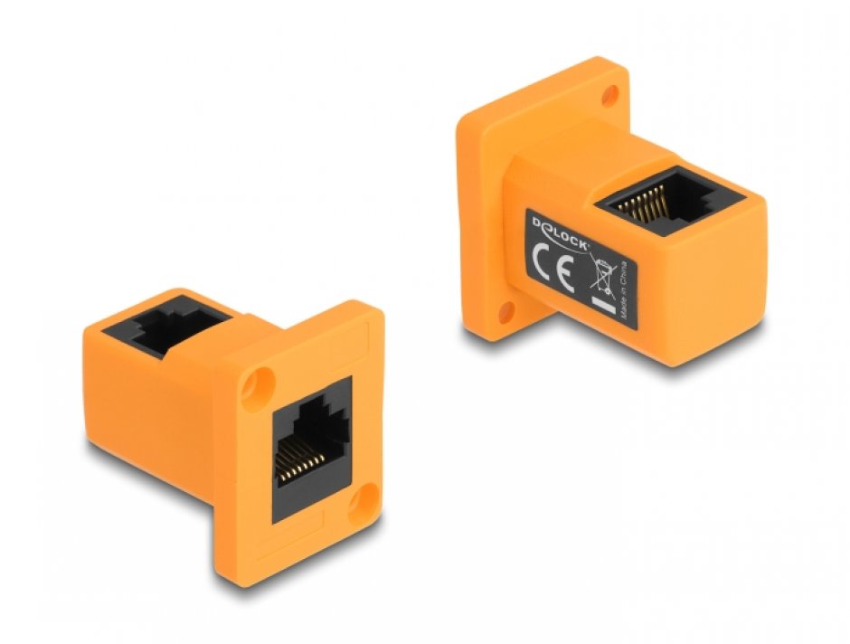 Modul RJ45 Tip-D 90° Orange Delock 87997