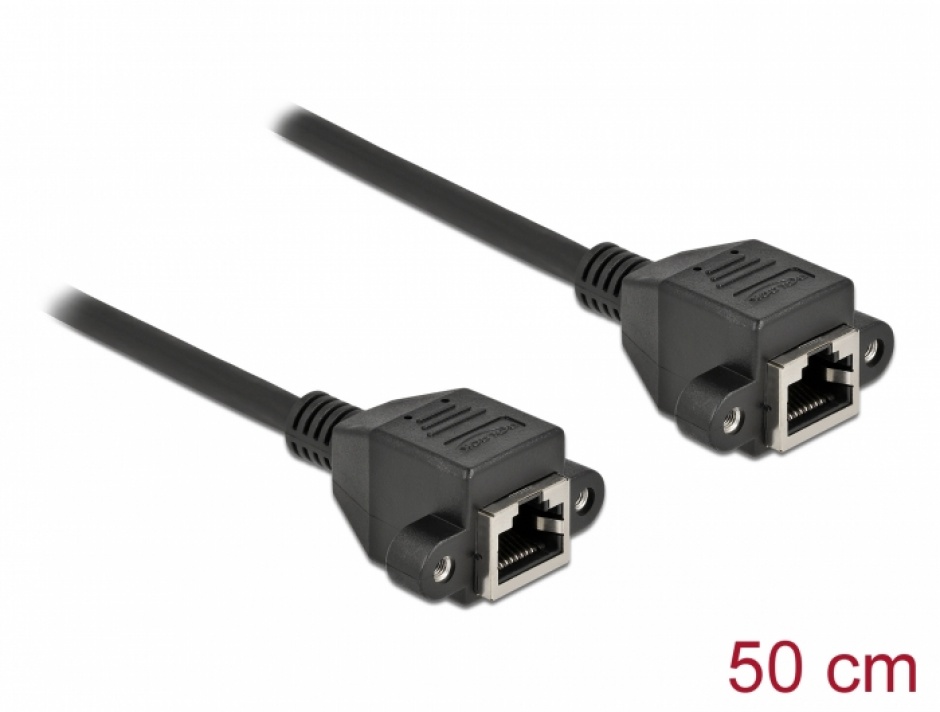 Cablu prelungitor RJ45 Cat.6A S/FTP 0.5m Delock