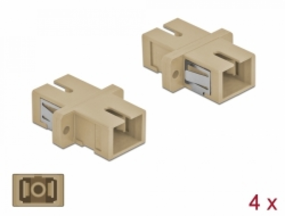 Set 4 Cuple Fibra Optica SC Simplex Bej Delock