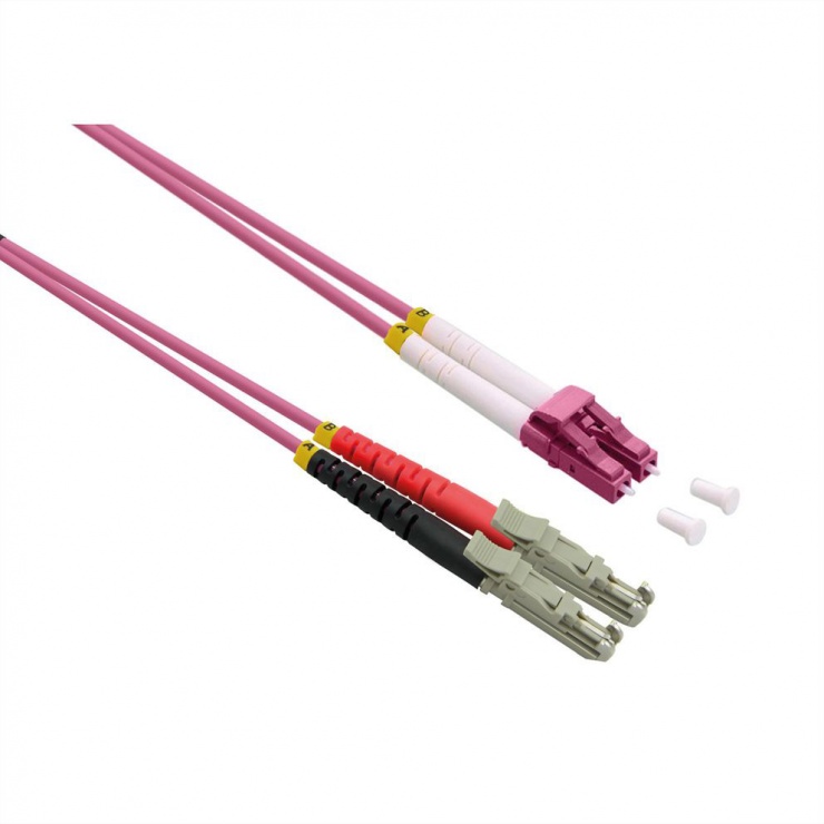 Cablu Fibra Optica Roline Duplex LC OM4 7.5m - imagine 1