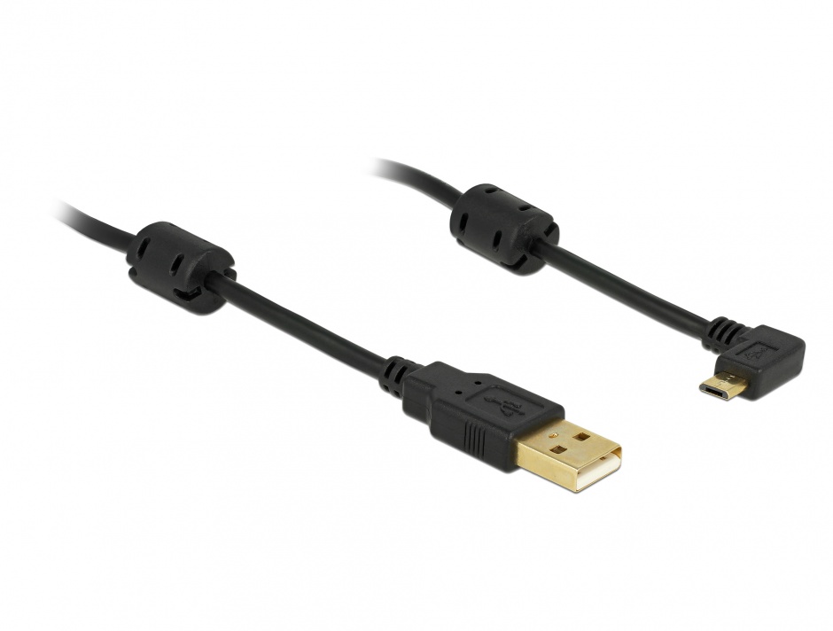 Cablu Delock 90° USB-microUSB, 1m