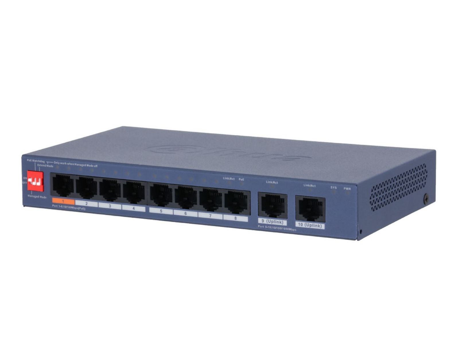 Switch PoE Dahua CS4010-8ET2GT-60, 60W Cloud