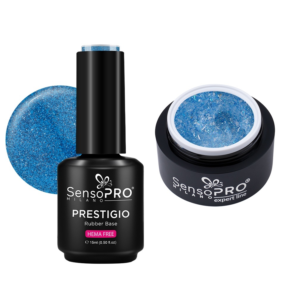 Set Gel Constructie si Rubber Base 2x15ml SensoPRO Milano
