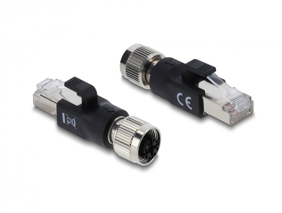Adaptor Delock M12 X-coded la RJ45, IP67