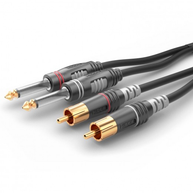 Cablu Audio Hicon RCA Jack 6.35mm 3m