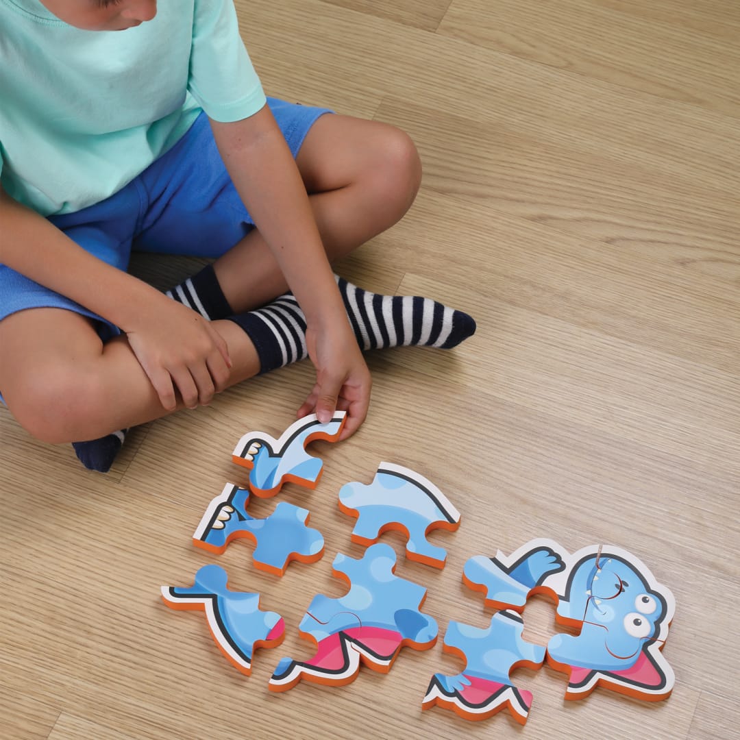 Puzzle Maxi 10 Piese Albastru - Joc Educativ Copii - imagine 7