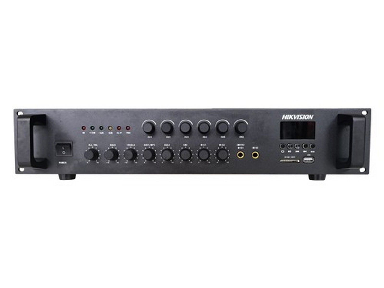 Amplificator analog Hikvision DS-QAE0A120G1-VB6, 6 zone, 120W, 2x AUX, 2x Mic, Bluetooth, USB