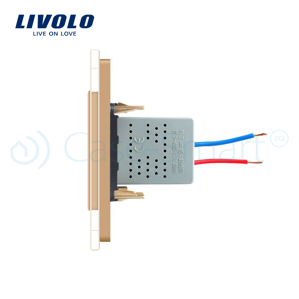 Priza USB Livolo cu Rama Sticlă - imagine 19