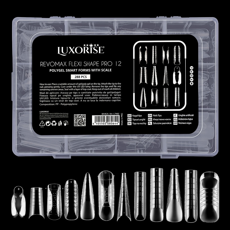 Tipsuri Reutilizabile Luxorise 288 Buc pentru Polygel