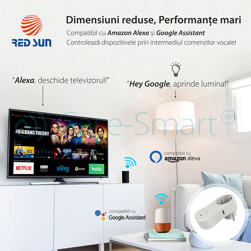 Priza Inteligenta RedSun EU RS-J6, Wi-Fi + USB - imagine 2