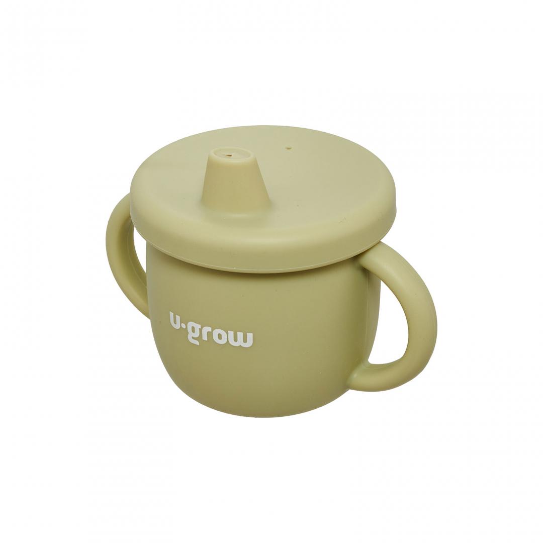 Set Diversificare Bebe Silicon U-GROW Bol Farfurie Cana Olive - imagine 4